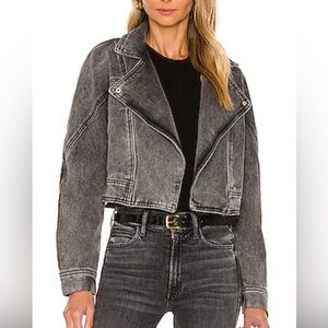 NWT SUPERDOWN  By Revolve Faith Moto Denim Jacket Sz XXS